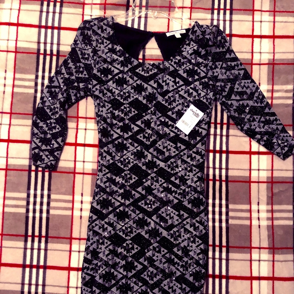 New Sexy Silver and Black Dress